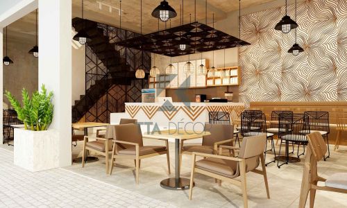 Thiết kế quán cafe bằng gỗ